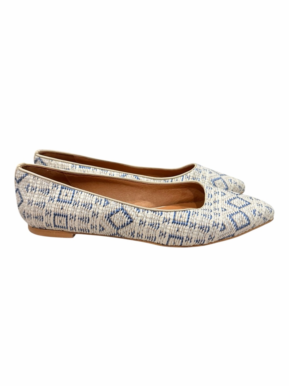 Sundance Calli Flats 7.5 EU 38 Neutral Boho Pointed Toe Slip on Flats S7